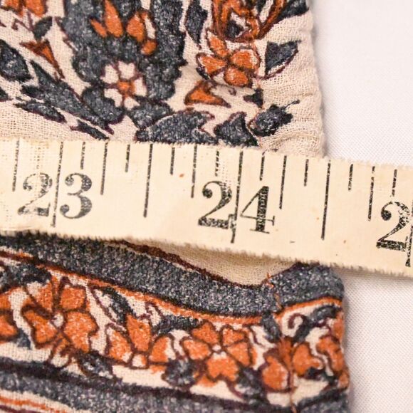 Lucky Brand Womens Medium Floral Prairie Style Boho Drawstring Waist Blouse Top - Picture 7 of 7